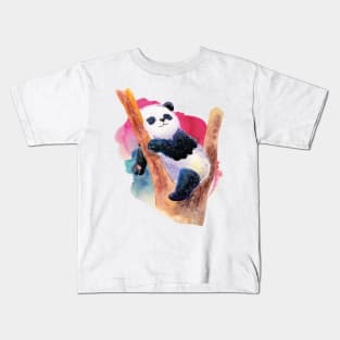 Napping Time Cute Panda - Adorable Panda - Kawaii Panda Kids T-Shirt